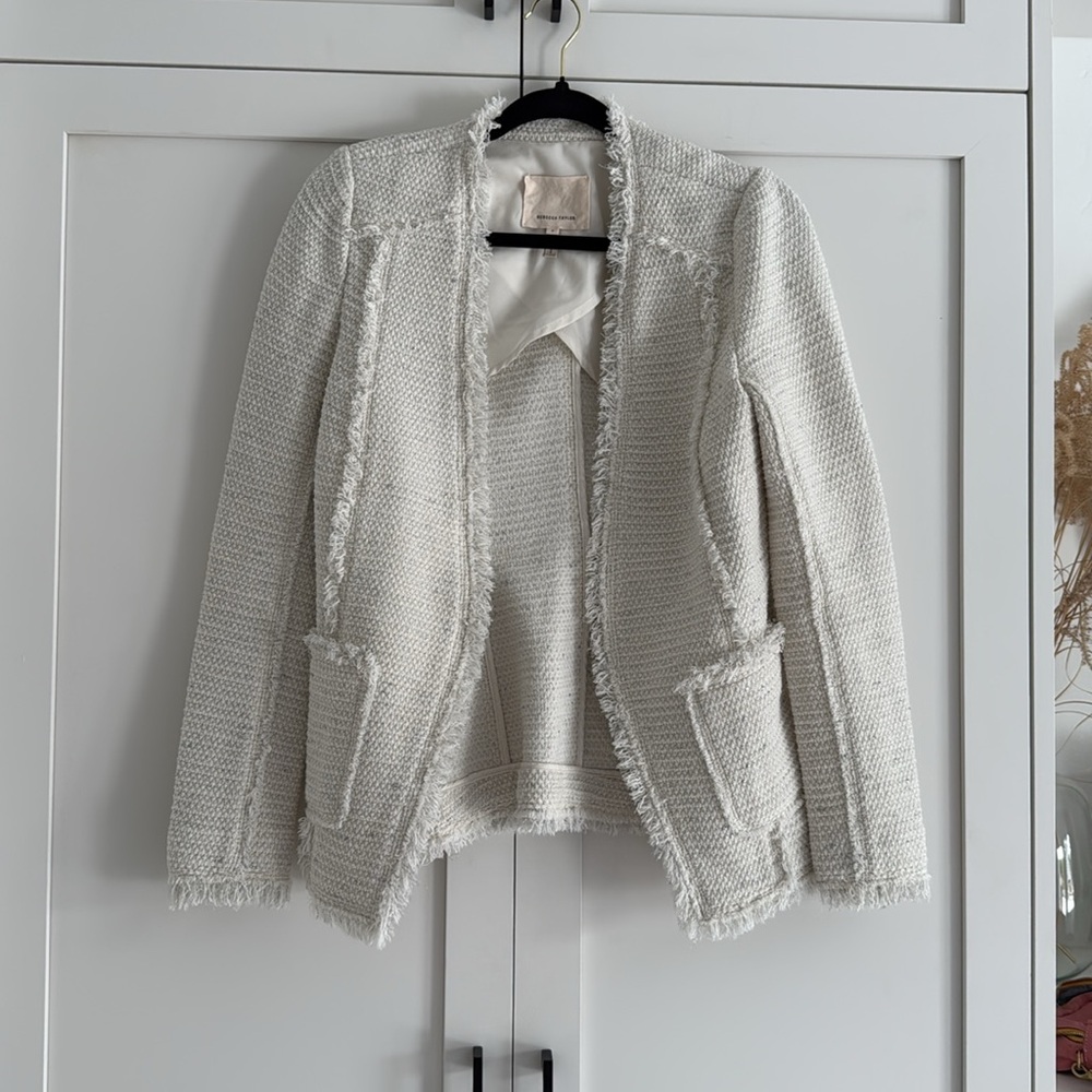 Rebecca Taylor Cream Tweed Jacket - Picture 3 of 6